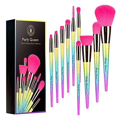 Party queen makeup brushes 10 pieces make up set founda…