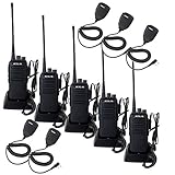 Retevis RT1 Two Way Radio 3000mAh High Power Walkie Talkies Long Range with Earpiece Mic Especially for Large Places Complex Building Environment(5 Pack)
