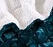 DaDa Bedding Lavish Throw Blanket - Mermaid Scales Faux Fur Sherpa - Soft Warm Plush Fleece Textured - Bright Vibrant Embossed Green Blue Teal & White - 90