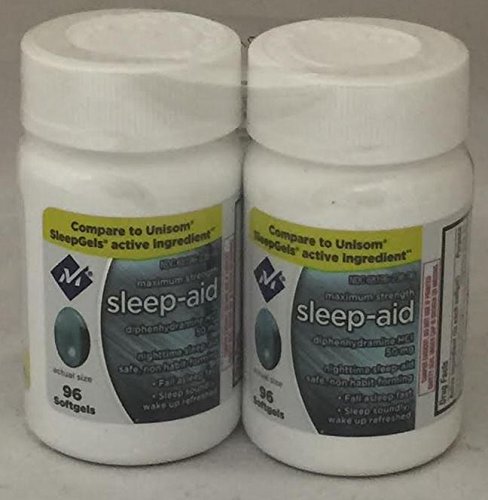 Member's Mark Maximum Strength Nighttime Sleep Aid Diphenhydramine HCL 50mg (1 bottle (96 softgels))