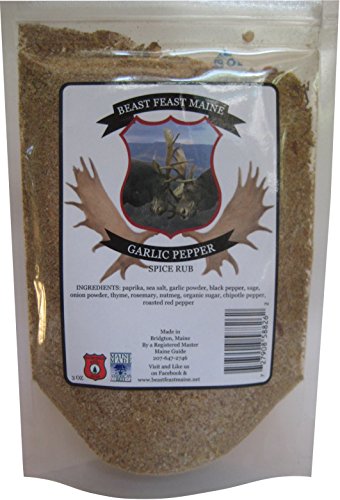 Garlic Pepper Spice Rub | All Natural Handcrafted Rub Made with Paprika, Roasted Red Pepper, Rosemary and other spices (3 oz)