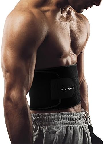 Landnics Waist Trimmer, Weight Loss Adjustable Ab belt Workout Sweat Enhancer Exercise Premium Stomach Fat Burner for Men &amp; Women, great for Sports, Yoga, Fitness, Running (Black)