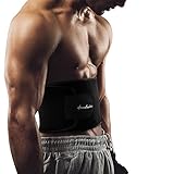Landnics Waist Trimmer, Weight Loss Adjustable Ab belt Workout Sweat Enhancer Exercise Premium Stomach Fat Burner for Men & Women, great for Sports, Yoga, Fitness, Running (Black)
