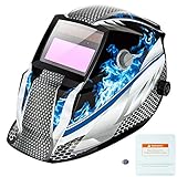 Z ZTDM Welding Helmet Solar Auto Darkening,Adjustable Shade Range DIN 9-13/Rest DIN 4,Welder Protective Gear ARC MIG TIG,gift 2pcs Extra Lens+CR2032 Battery,CE EN379 ANSI Z87.1 (Blue Racer)
