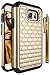 Galaxy S7 Active Case, S7 Active Case, Style4U Studded Rhinestone Crystal Bling Hybrid Armor Case Cover for Samsung Galaxy S7 Active [Not for Galaxy S7] with 1 Style4U Stylus [Gold/Black]