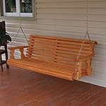 Amish Heavy Duty 800 Lb Roll Back 5ft. Treated Porch Swing - Cedar Stain