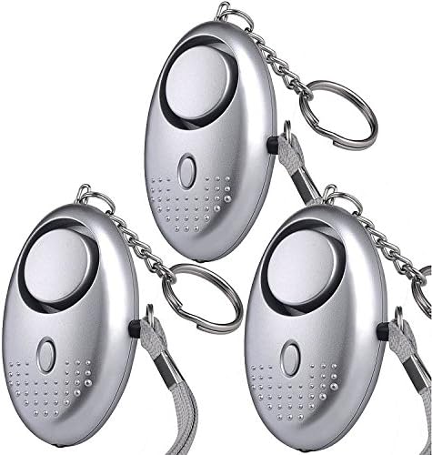 Personal Alarm, 3 Pack Emergency Self-Defense Security Alarms with LED Light, 130DB Safe Sound Personal Alarm Keychain for Elderly Women Kids Night Workers By Peroom