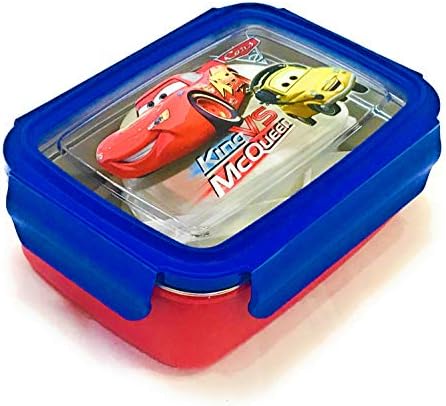 Glorygifts Cars Theme Air Tight Lunch Box With Spoon And Fork For School Kids And Others