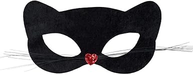 Boland Bol Masque Chat Noir Avec Nez En Forme De Cœur Pour Adulte Amazon Fr Vetements Et Accessoires
