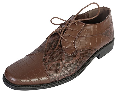 Samuel Joseph Mens Python and Croco Wingtip Dress Shoe, Chocolate, Size 11 D(M) US'