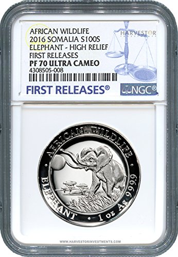 SO 2016 Somalia Elephant High Relief NGC PF70 FIRST RELEASES - ONLY 1000 MINTED PR-70