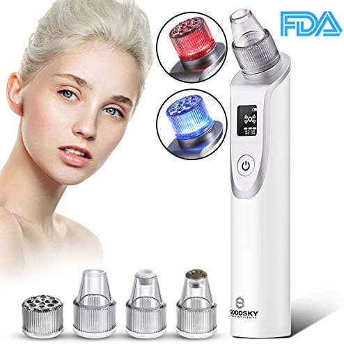 Blackhead Remover, Pore cleanser Vacuum Blackhead removal Suction Machine, Rechargeable Pore Cleaner Device for Facial Skin Treatment with Multi-Functional Replaceable 5 Probes with LED Screen