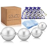 Caydo 4 Set 4 Size DIY Metal Bath Bomb Mold with 100pcs Shrink Wrap Bags and 4pcs Gift Bags for Crafting Your Own Fizzles