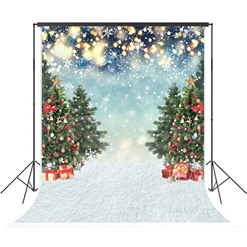 Christmas-Blue-Bokeh-Party-Backdrop-for-Photography-Winter-Outdoor-Snowflake-Field-Pine-Tree-Gifts-Background-Family-Festival-Traveling-Event-Decorations-Kids-Birthday-Baby-Shower-Party-Banner-5x7ft