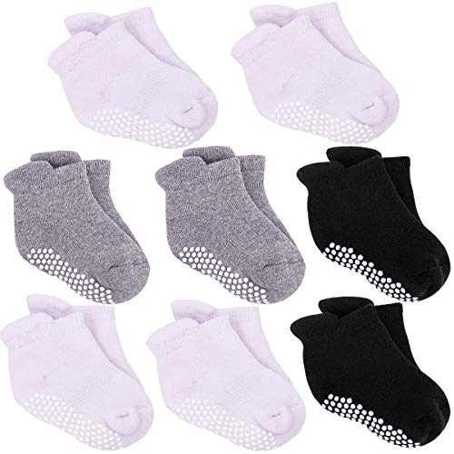 Toddler Socks Infant Socks Unisex-Baby Non-slip with Grips 1-3T - Thumbnail 7