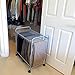 Evelots Rolling Trolley,18 Removable Pant Hangers, Trouser Organizer,Silver