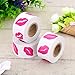 Satinior 3 Rolls Perforated Lip Stickers for DIY Decorating Crafting, Rosy Color, Totally 1200 Stickers