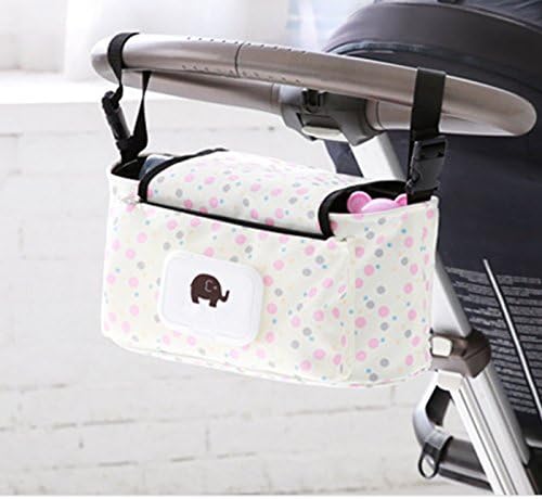 Universal Stroller Organizer Bag - Universal Fit, Cup Holders, Adjustable Compartments, Removable Pouch, Large Expandable Mesh Pockets for iPhones, Diapers, Toys &amp; More (Perfect Baby Shower Gift)