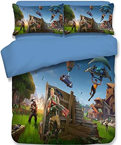 NSSZ European and American bedding four-piece 3D printing quilt cover game printing, AU Single(140X210)