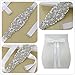 QueenDream Crystal Wedding Belt White Satin Bridal Sash Wedding Belt for Bride and Bridesmaid
