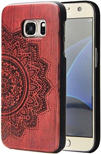 iPhone 7 Plus Wood Case, iPhone 8 Plus Cover, Cool Wood Engraving Floral & Soft Rubber Design Scratch Resistant Shock Absorbing Protective Case for iPhone 7 Plus,iPhone 8 Plus