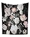 Black Blossoms Beautiful Flowers Wall Hanging Floral Tapestry Fabric Wallpaper Home Decor,60