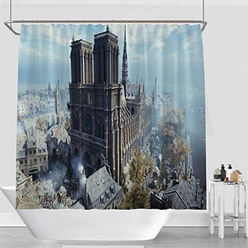 image for Kecar Shower Curtain Set with 12 Hooks, 72x72