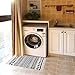 USTIDE Boho Cream & Black Cotton Rug - Washable, Hand Woven Fringe, Farmhouse Bath & Doormat - 2'x3'