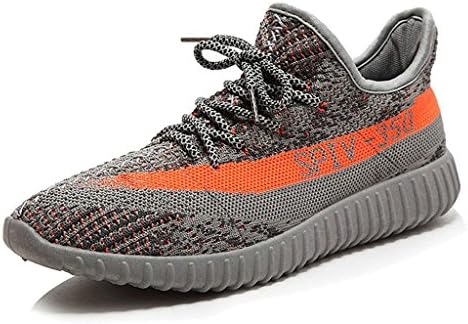 Yasmine Fashion Lightweight Sneakers Unisex Athletic Shoes For Couple Men Women Grey Orange 37