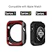 Apple Watch Case, SEANADO iwatch case Rugged Protective Slim Shock Resistant TPU Bumper for Apple Watch Series 3, Series 2, Series 1 (Black-Red 42mm)