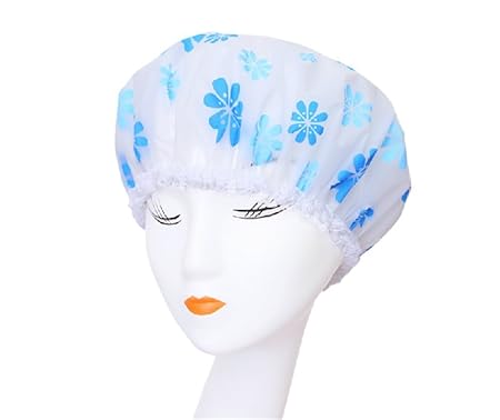 Garden Of Arts Women's Waterproof Lace Edge Floral Hat Spa Bathing Shower Cap In Multicolour