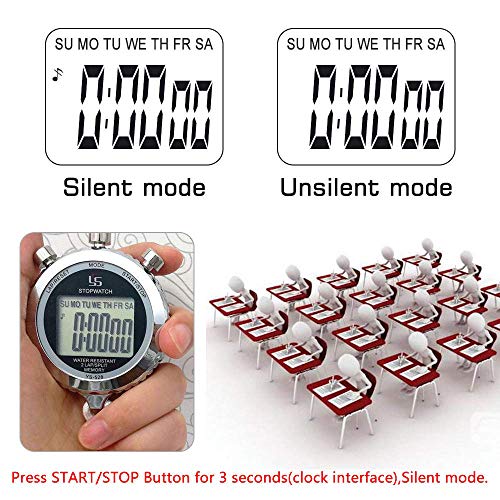 image for LAOPAO Stopwatch Metal Stopwatch Timer with Backlit 1/100th Second Pre