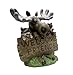 Outdoor Welcome Moose Bear And Raccoon Welcoming Statue By DWK | Adorable Garden Patio Animal Sculpture