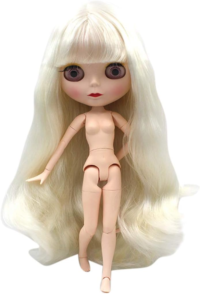 LMIITAM 19 Joints OB24 Ball Joint Dolls Naked Blythe Baby Doll Toy with Wig - Type 4 Fair Skin