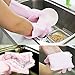 Marsoul Magic Saksak Silicone Gloves Wash Scrubber, Heat Resistant Reusable Brush Silicone Dish Scrubber for Cleaning, Household, Dish Washing, Washing the Car, Pet Hair Care (Pink)