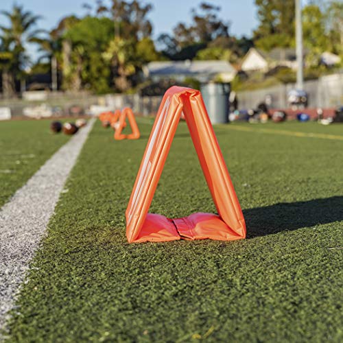 GoSports Football Field Yard Line Markers | Set of 11 | High Visibility Weighted Yardage Markers with Portable Carrying Case