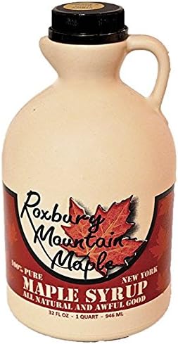 Organic Grade A Very Dark (Darker than Grade B) Maple Syrup, Roxbury Mountain Maple, 32 Ounce