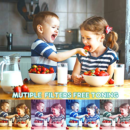 ShinePick Kamera Kinder, Digitalkamera Kinder, Wasserdicht / 8MP / HD 1080P / 2 Inch Bildschirm/Foto & Video/Rahmen/Filter, Fotoapparat mit 32G Speicherkarte, Geschenke für Kinder (Blau) – Bild 6