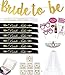 Bachelorette Party Decorations Set: 7 Bride to be sash/Bride Tribe Sash,Rhinestone Tiara,Veil/Comb,7 Bride/Bride Tribe for Bridesmaids, Bridal Shower Favors & Accessories. (24)