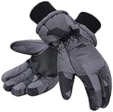Simplicity Men's 3M Thinsulate Winter Waterproof Ski Gloves,Black,M