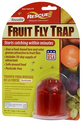 RESCUE! Fruit Fly Trap – Reusable, Includes Liquid Bait Attractant