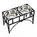 PawHut Elevated Dog Bowls, Double Stainless Steel Heavy Duty Dog Food Bowl Elevated Pet Feeding Station, 14