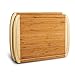 Bamboo Cutting Boards for Kitchen 2-PC Set - Wood Chopping Boards with Juice Groove, 18