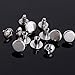 Round Flat Head Chicago Screws Buttons for Leather Crafting, 1/4 Inches (6mm) Repair Screw Post Fastener, Metal Nail Rivet Studs, Silver, 50 Sets, Diameter 5/16 Inches (8mm)