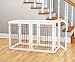 PAWLAND 144-inch Extra Wide 30-inches Tall Dog gate with Door Walk Through, Freestanding Wire Pet Gate for The House, Doorway, Stairs, Pet Puppy Safety Fence, Support Feet Included, White,6 Panels
