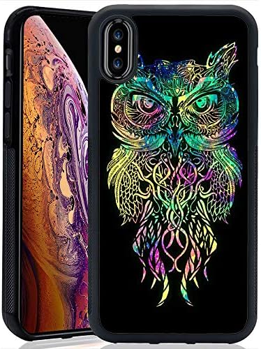 Case with Galaxy Owl Pattern for iPhone Xs Max (2018) Whimsical Design Bumper Black Soft TPU and PC Protection Anti-Slippery &Fingerprint Case for iPhone Xs Max
