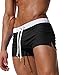 Men's Beach Swimming Trunks Boxer Brief, Black, Size Large(fits like US Medium)
