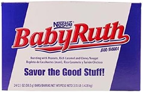 Baby Ruth Peanuts With Caramel Chocolate Bar, 24 Count (CHOC. CANDY - REGULAR SIZE)