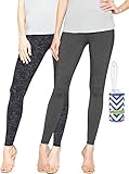 Matty M Womens Leggings (Pack of 2) with Lint Roller