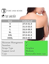 Time and River Sujetador acolchado tipo bandeau para dama, sin tirantes, capa básica de tubo superior 1-4 unidades